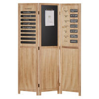 PARAVENT 3-tlg. 120/170 cm Braun Tafel-Elemente beschreibbar - Braun, Holz (120/170/2cm) - Homestyle4u
