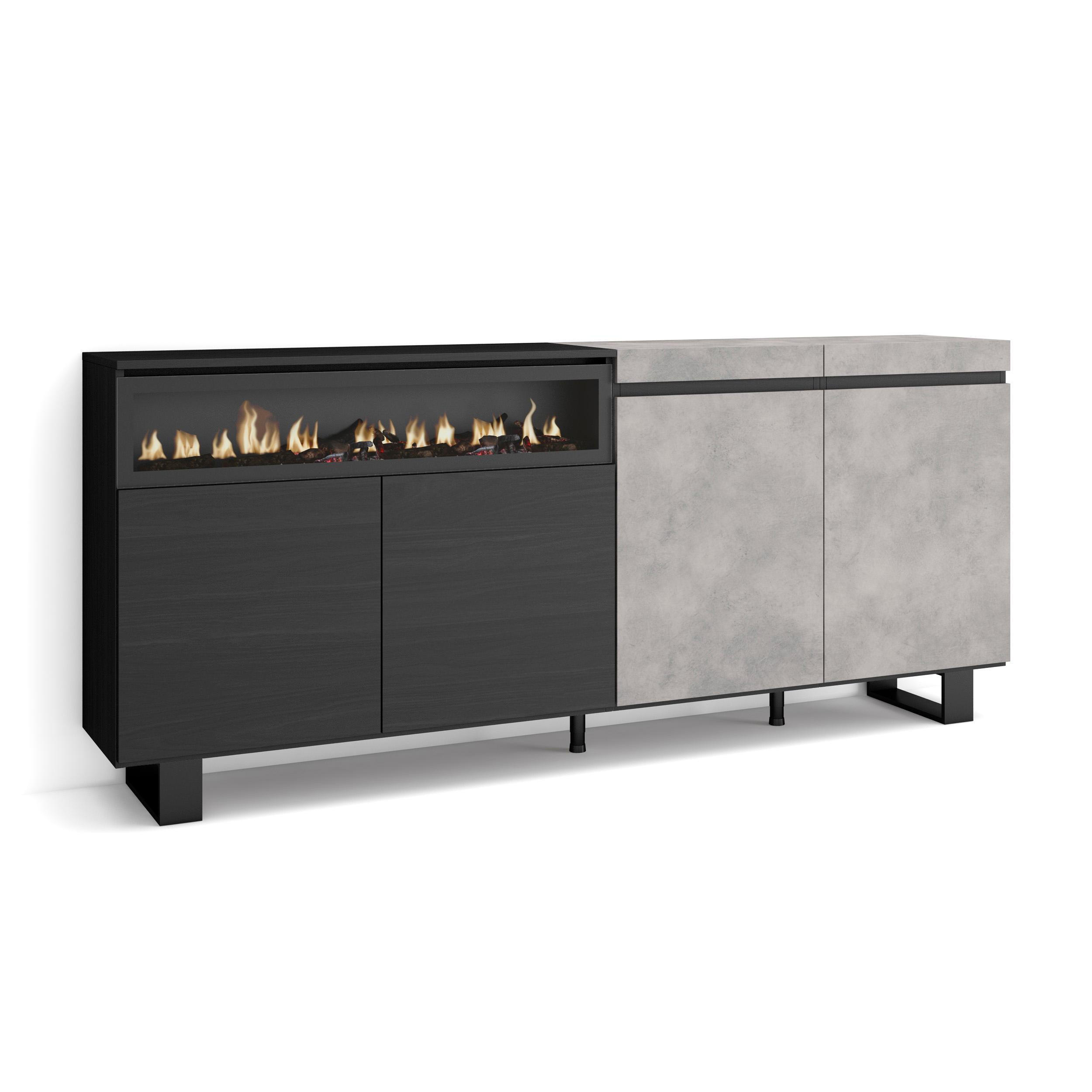 Skraut Home Sideboard Grau 200x87x35 cm