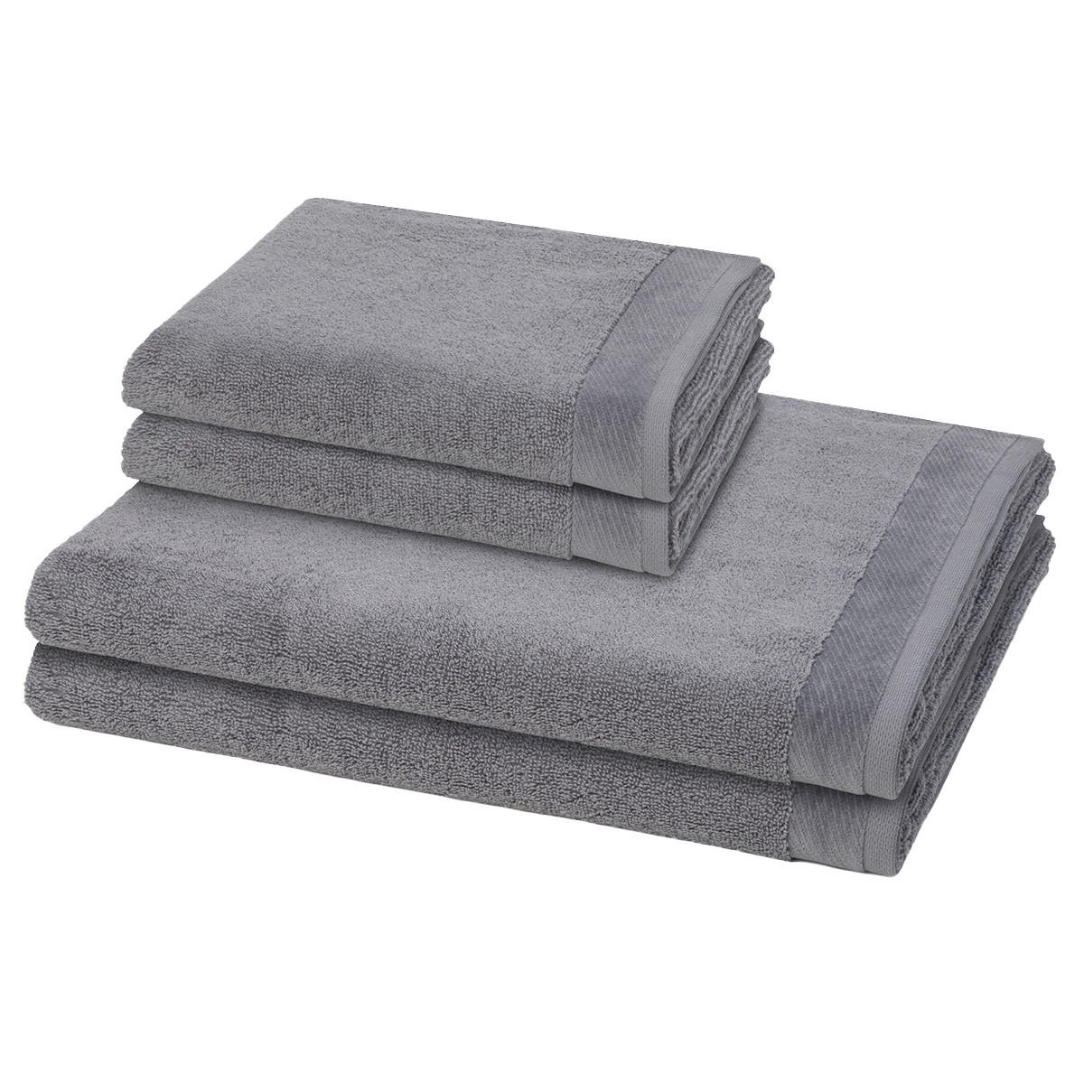 FROTTIERSET Premium 4-teilig - Grau, Textil (50/100cm) - MÖVE