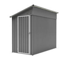 GERÄTEHAUS 242/124/192 cm Grau mit abschließbarer Tür und 2 Lüftungsöffnungen - Grau, Metall (124/192/242cm) - Oxeza
