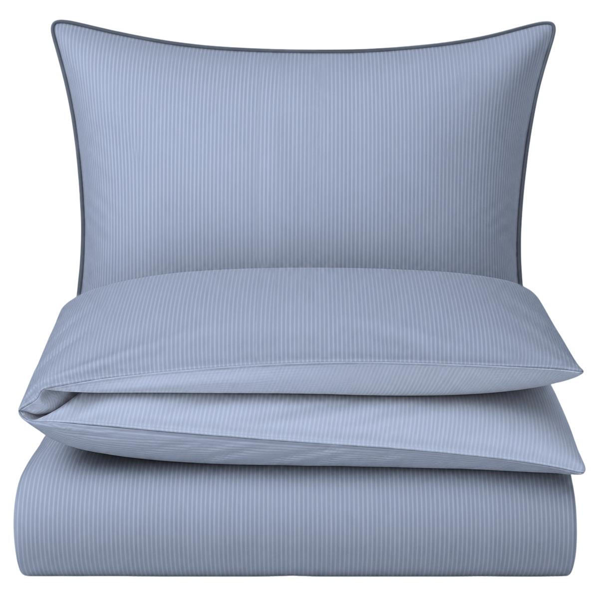 Carpe Sonno Mako-Satin-Bettwäsche Blau 155x220 cm