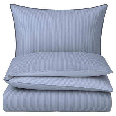 Carpe Sonno Mako-Satin-Bettwäsche Blau 155x220 cm