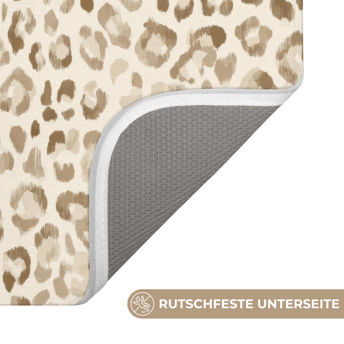WC PŘEDLOŽKA Leopard - Classic - Béžová 40x60 cm - světle hnědá, textil/plast (40/1cm) - OnlyWow