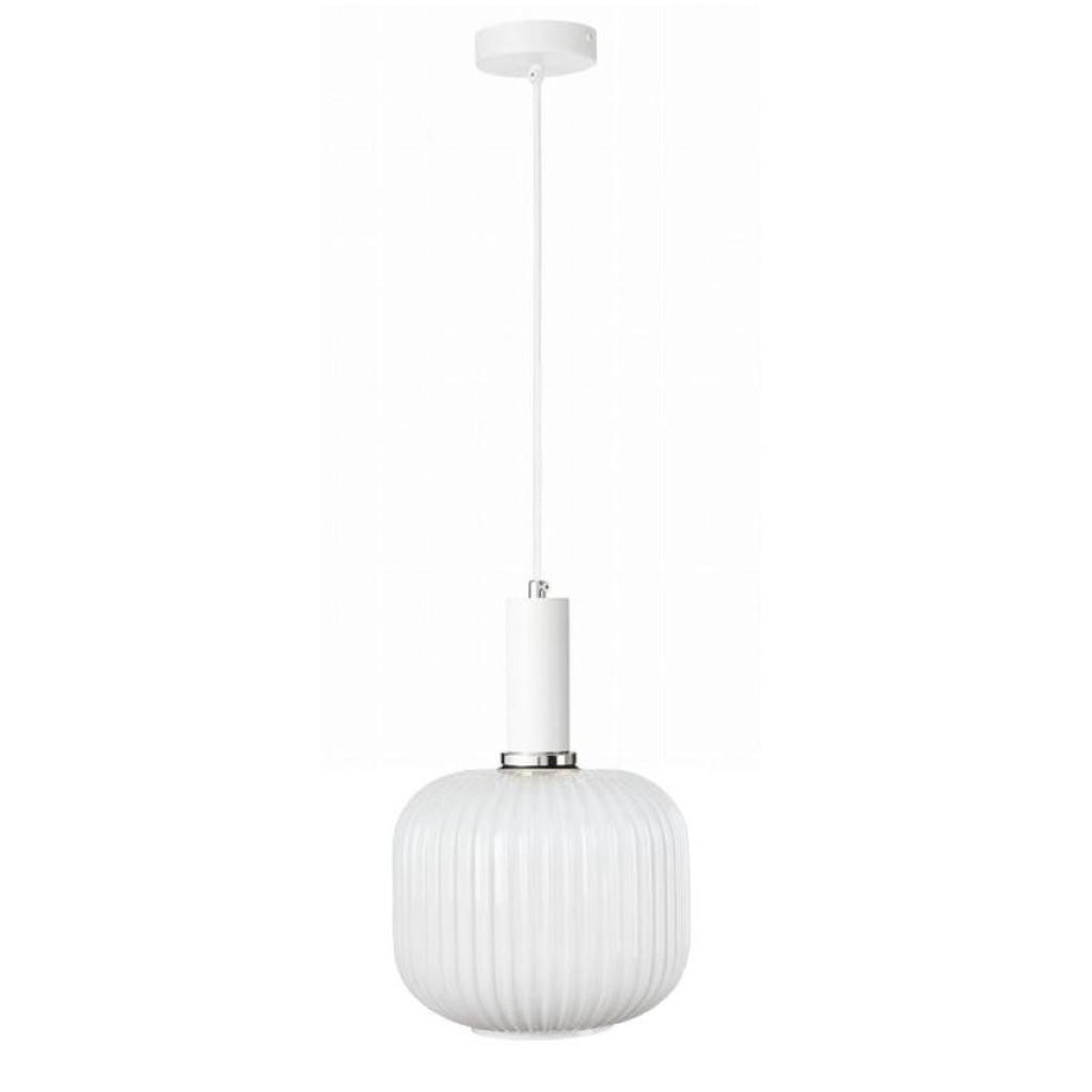 PENDELLEUCHTE Paris - Silberfarben/Weiß, Glas/Metall (30/30/125cm) - kiki design