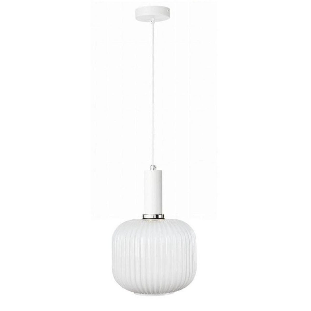 PENDELLEUCHTE Paris - Silberfarben/Weiß, Glas/Metall (30/30/125cm) - kiki design