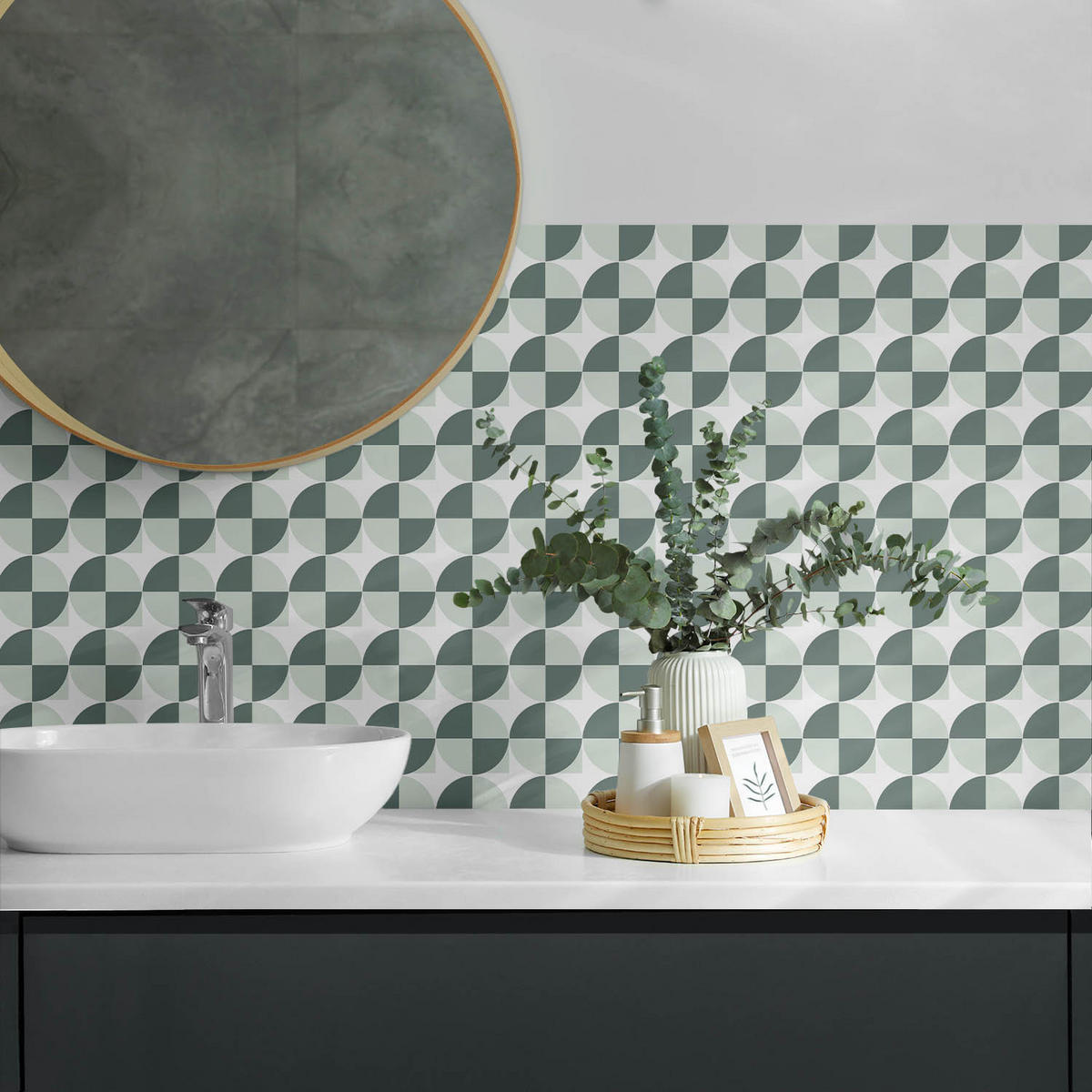 WANDPANEEL 6x 60x30 cm selbstklebend Circona - Grün, Kunststoff (30/1.6/60cm) - Wallfluent