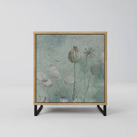 SIDEBOARD NIGHT LADY, Eichefarben, 57,5x42x67,5 cm, Schwarze Metall-Rahmenfüße - Eichefarben/Multicolor, Holzwerkstoff/Metall (57.5/67.5/42cm) - SpaceRebels
