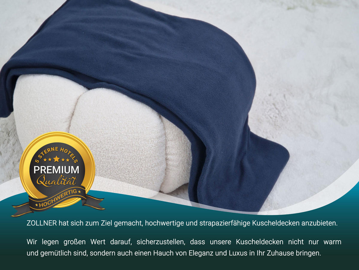 KUSCHELDECKE, 130x170 cm, 100% Polyester, Blau - Dunkelblau, Textil (130/170cm) - Zollner