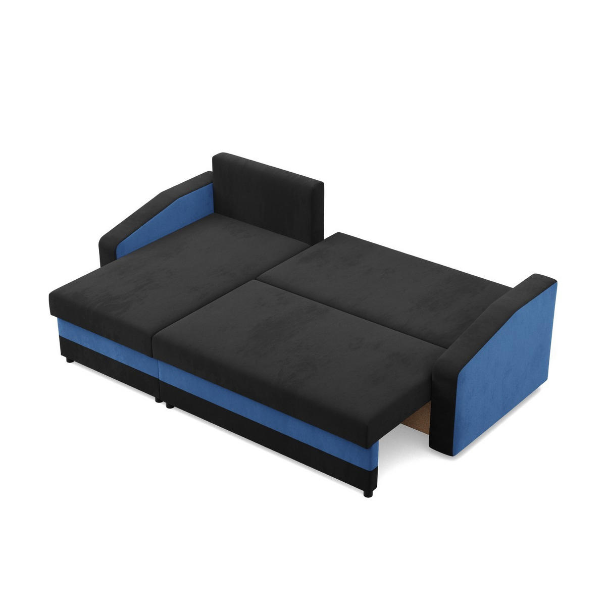 ECKSOFA MIT SCHLAFFUNKTION ORION, Schwarz + Dunkelblau - Multicolor, Textil (231/140cm)