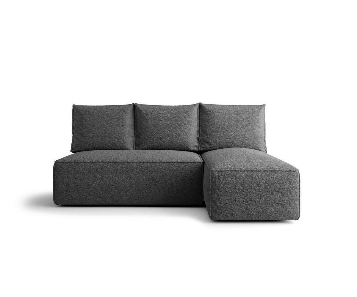 ECKSOFA mit Schlaffunktion SAVIO MINI Quelle 92 Rechts - Dunkelgrau, Textil (200/140cm) - Bedante