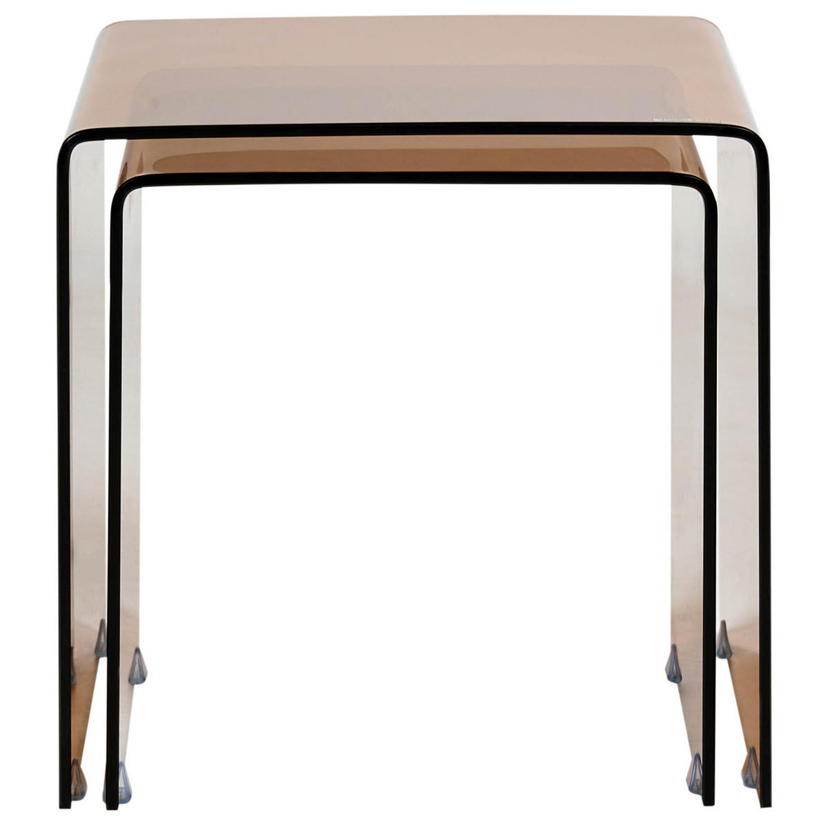 BEISTELLTISCH Braun Kendall - Braun, Glas (42/42/39cm) - Beliani