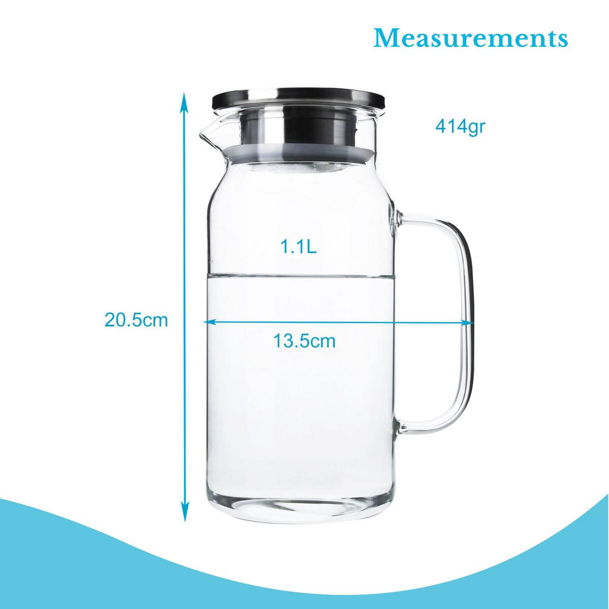 KARAFFE - Transparent, Glas (1.2L) - Intirilife