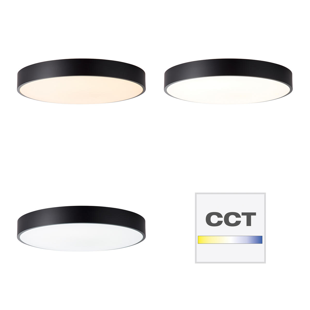 DECKENLEUCHTE Slimline G80570A76 - Schwarz, Metall (49/49/8cm) - Brilliant