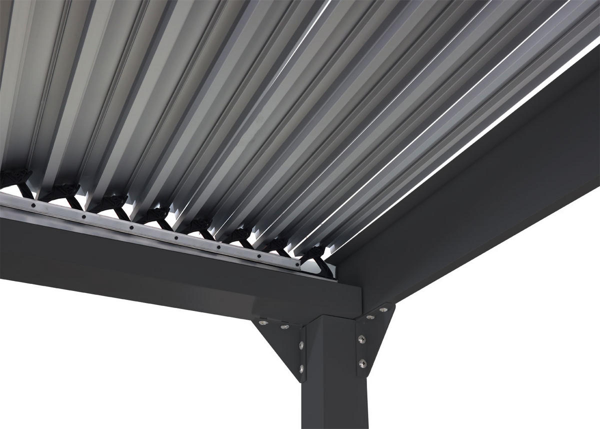 ALU PERGOLA MIT SEITENWAND Anthrazit - Anthrazit, Metall (306/224/306cm) - MCW