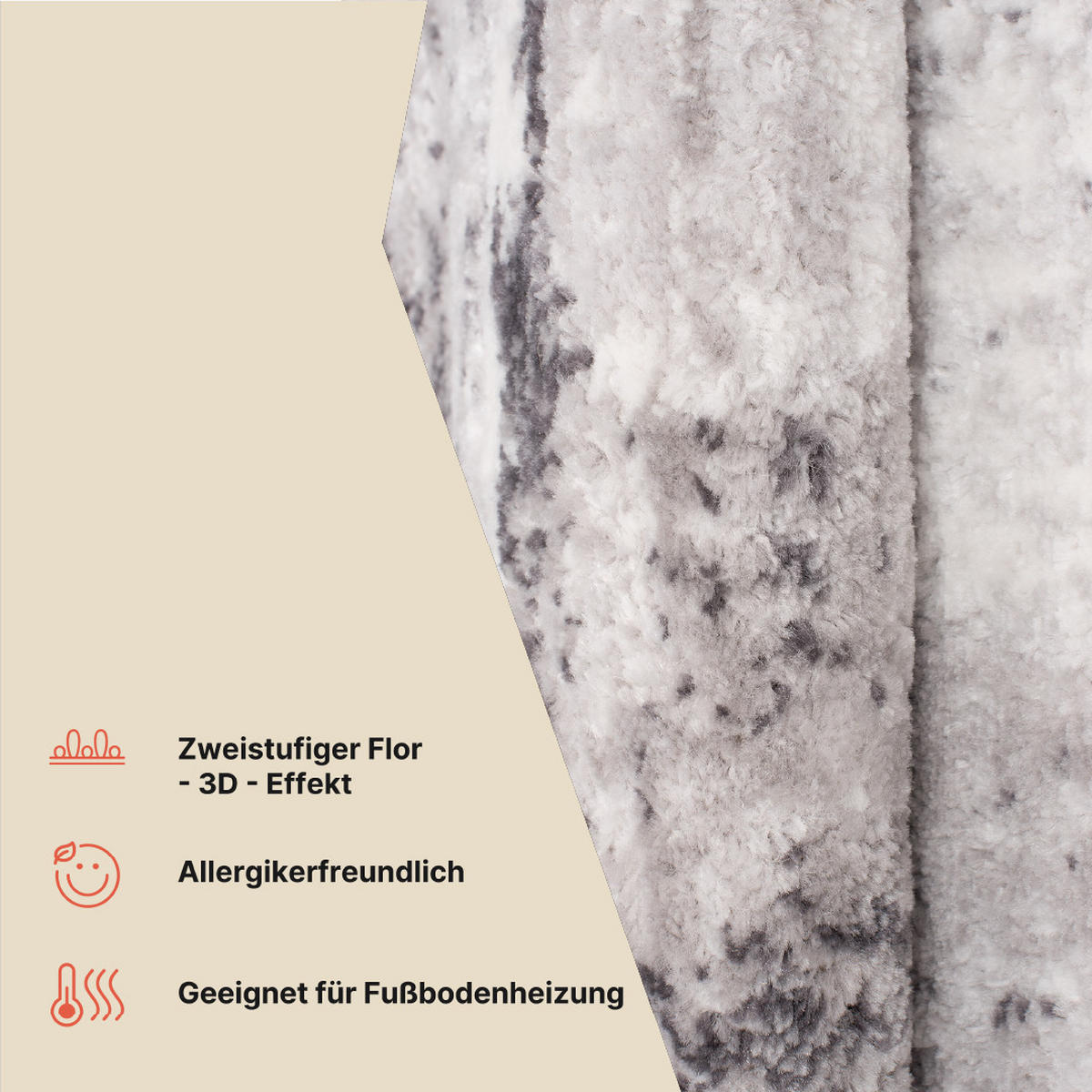 TEPPICH SKY Grau 80/150 cm - Grau, Kunststoff (80/150cm) - Tapiso