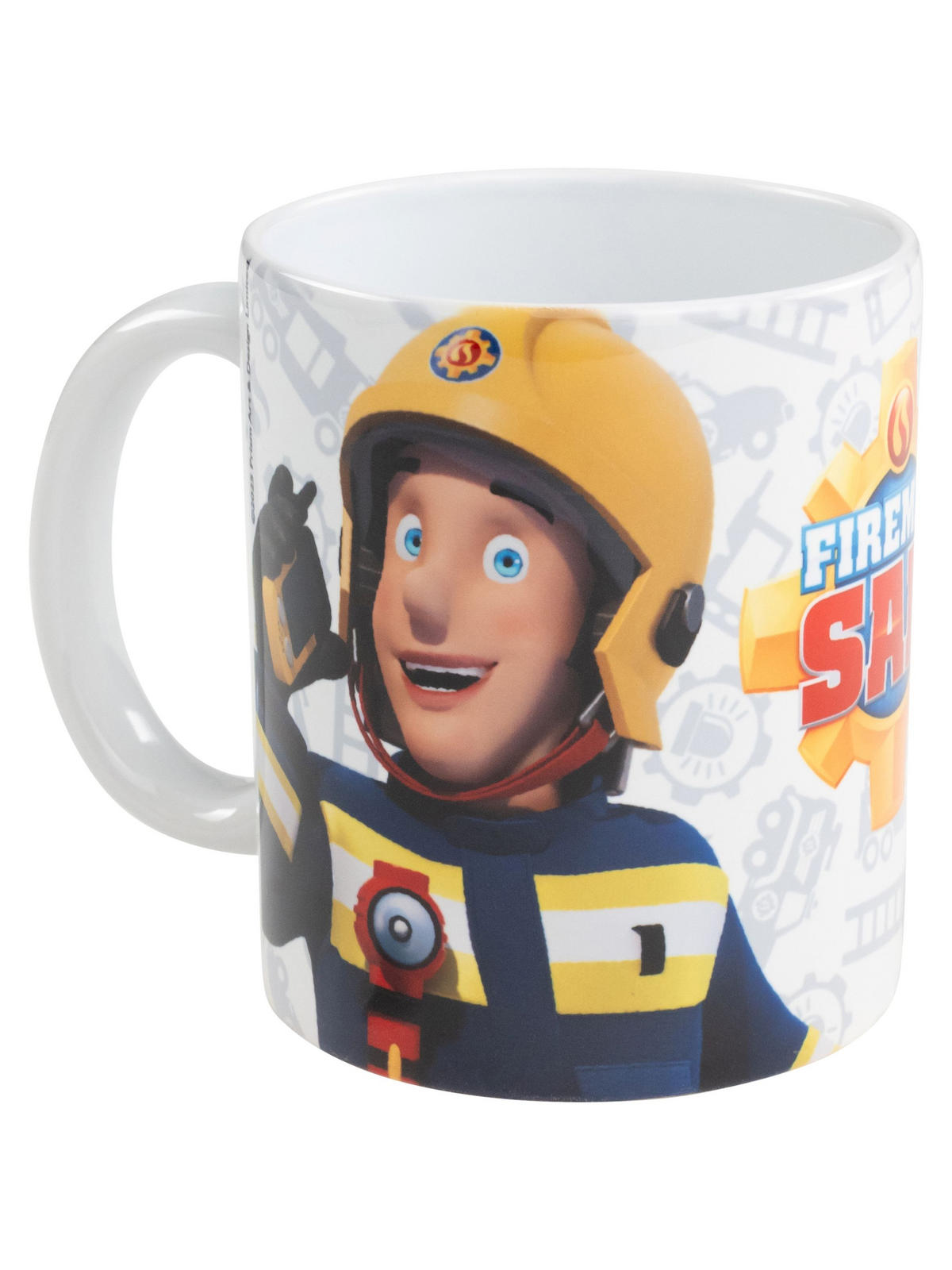 BECHER Feuerwehrmann Sam Logo Weiß 320 ml - Weiß, Keramik (0.32L) - Chiemsee