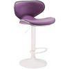 BARHOCKER Lederlook lila - Lila/Weiß, Textil/Metall (46/88/49cm) - CLP