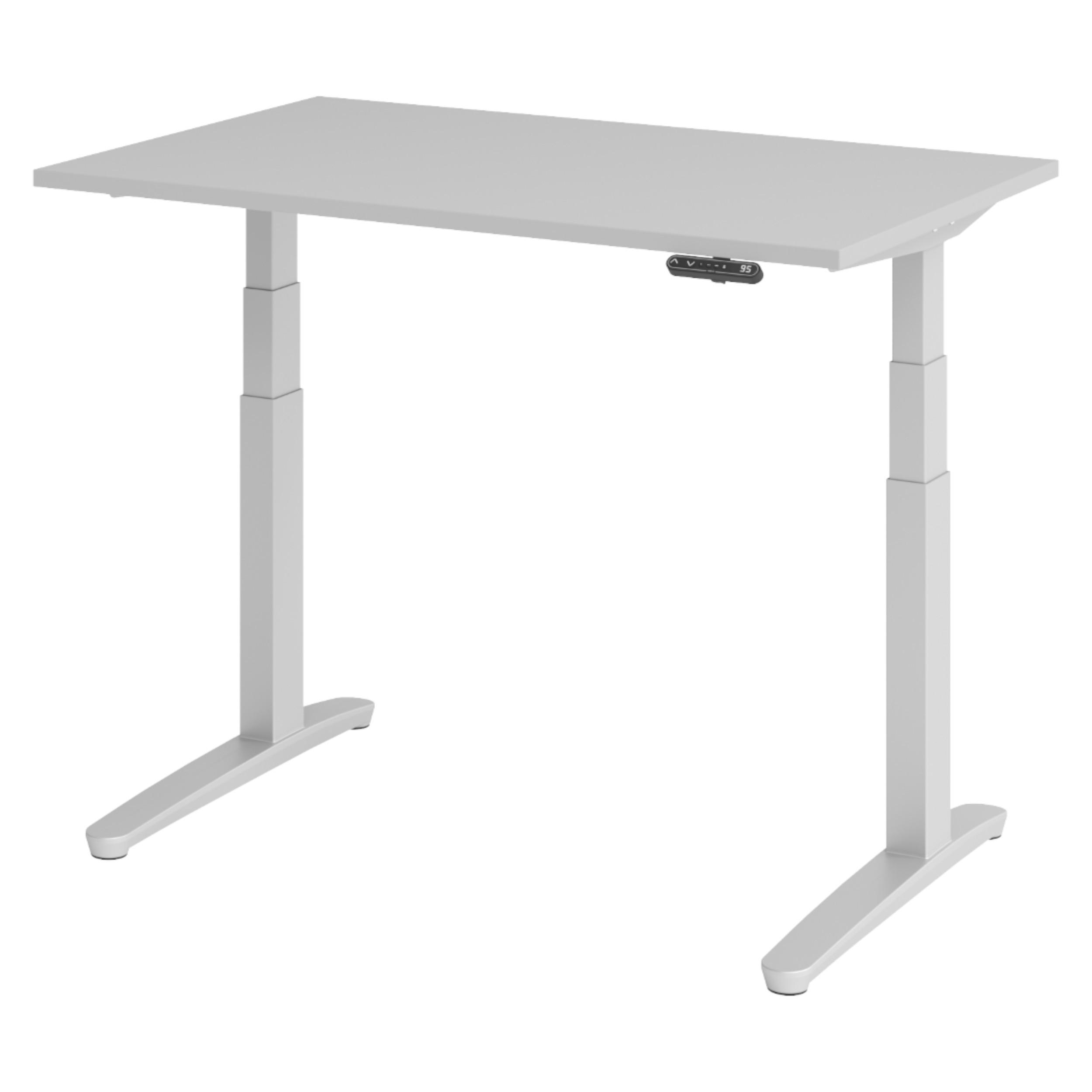 SCHREIBTISCH elektrisch XBHM 80/120/74 cm in Grau/Silberfarben - Silberfarben/Grau, Holzwerkstoff (80/120/74cm) - bümö