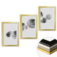 WANDBILDER 3er Set - 20x30 cm Goldrahmen - Abstrakte Kunst, Farbspritzer - Goldfarben, Kunststoff (20/30cm) - ArtPrintCave