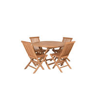 GARTENSET, Kenya, Tisch Natur, Teak., 120 x 120 x 75 cm, 5-teilig - Naturfarben, Holz - ebuy24