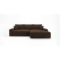 ECKSOFA VERONA rechts braun Cord Poso 6 - Schlaffunktion, Bettkasten - Braun, Textil (280/184cm) - Cornero
