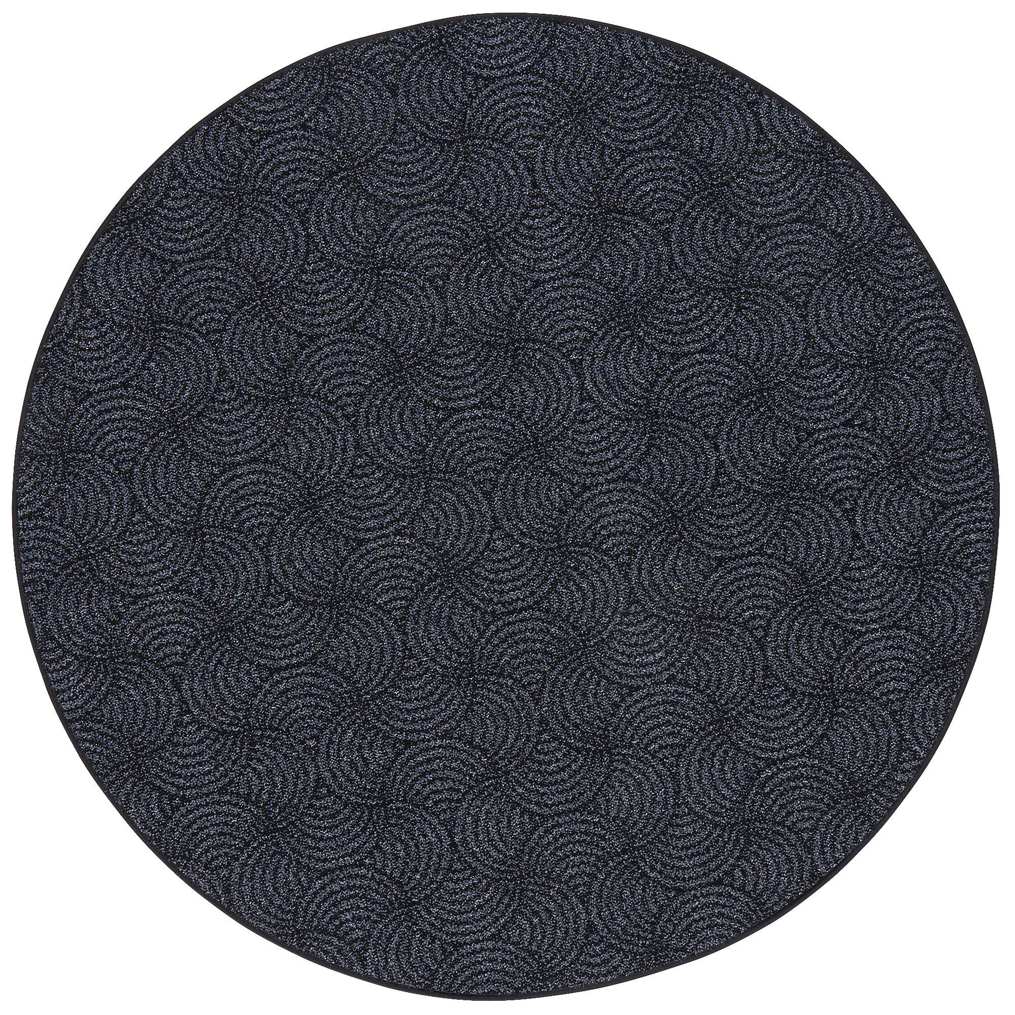 FEINSCHLINGE DESIGNER TEPPICH RUND CIRCLE - Schwarz/Grau, Textil (200/200cm) - Snapstyle