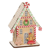 LED-LATERNE Lebkuchenhaus 15 cm - Multicolor, Holzwerkstoff (5.5/15/11cm) - Fééric Lights and Christmas