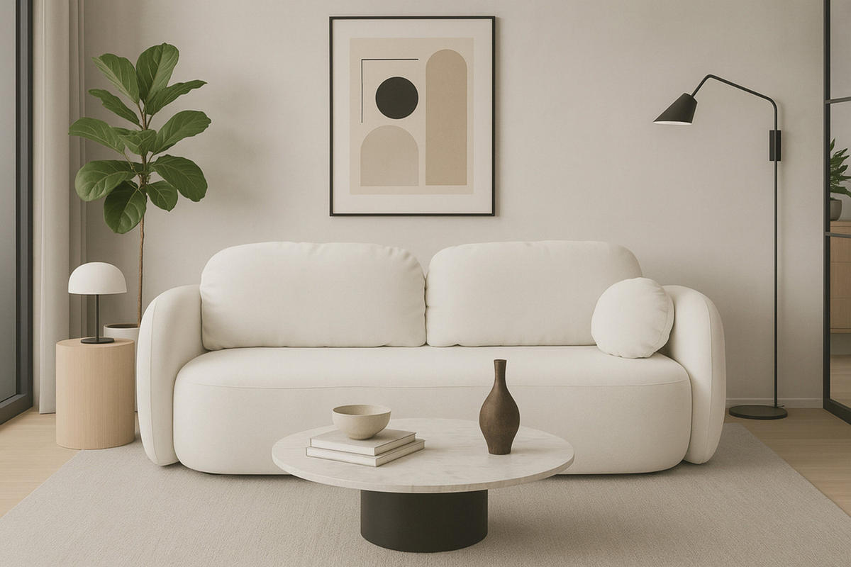 SCHLAFSOFA LIO, Sofa mit Schlaffunktion und Bettkasten, Farbe: Weiß, Velourstoff - Weiß, Textil (238/86/101cm) - Sepro Meble