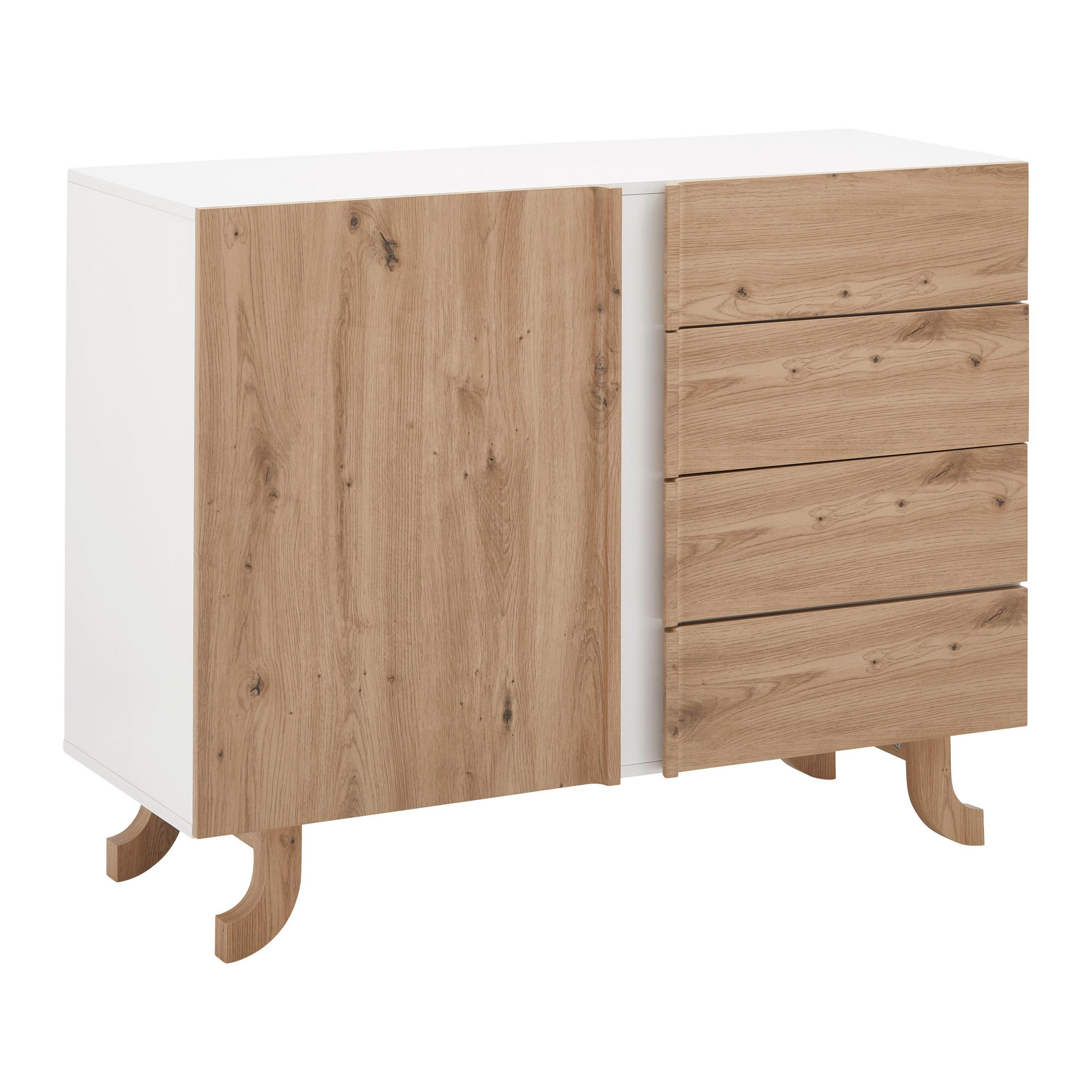 Bessagi Home Sideboard Weiß 110x83x43 cm