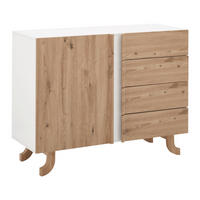 SIDEBOARD Vira Weiß/Kieferfarben Echtholz - Weiß, Holz (110/83/43cm) - Bessagi Home