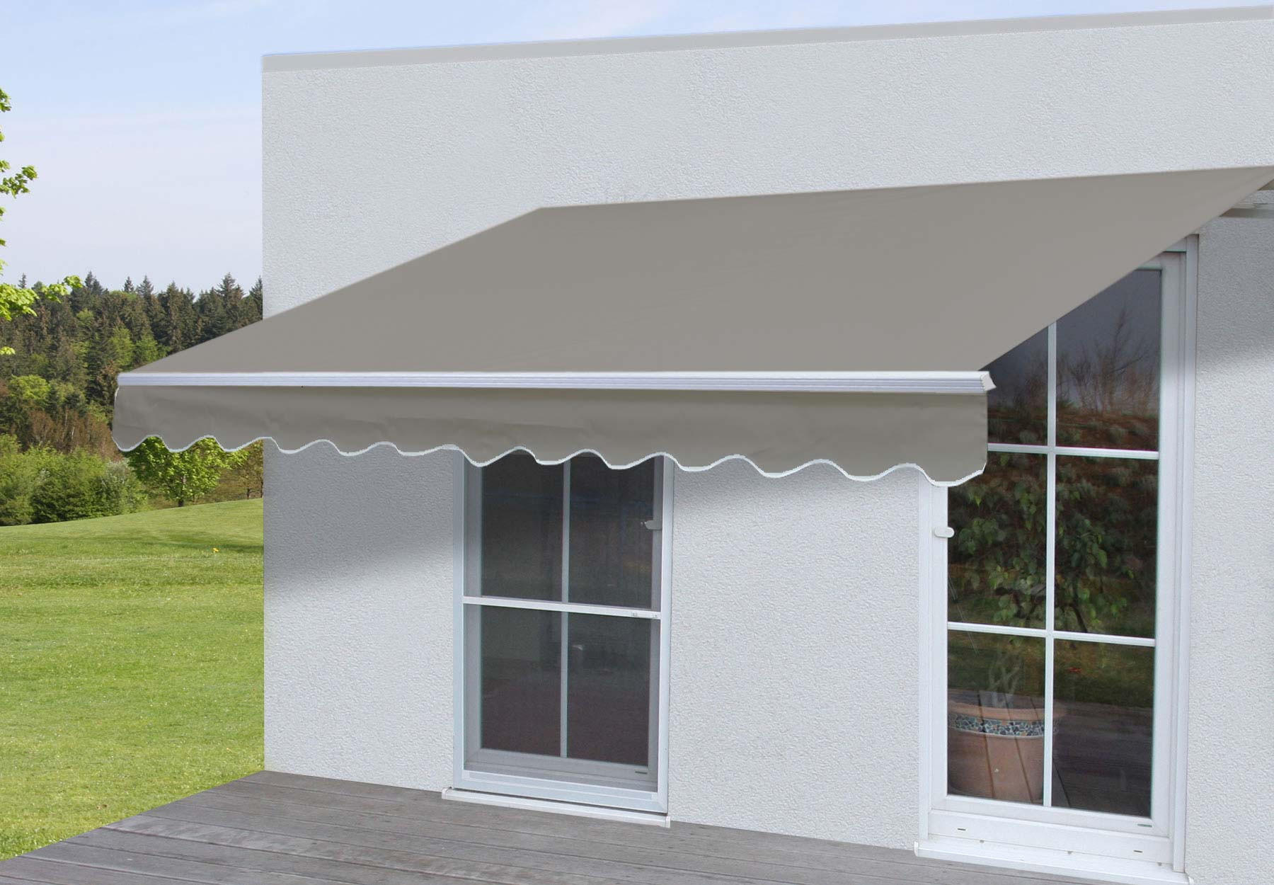 Thumbnail - MCW Alu-Markise, Grau, Braun, Textil, 400x18x300 cm, Sonnen- & Sichtschutz, Sichtschutz Garten, Markisen