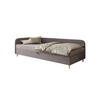 EINZELBETT aus Polyester und Cord Kobbevik Seite Links 90x200 cm, Grau - Grau, Textil (90/200cm) - Meblito