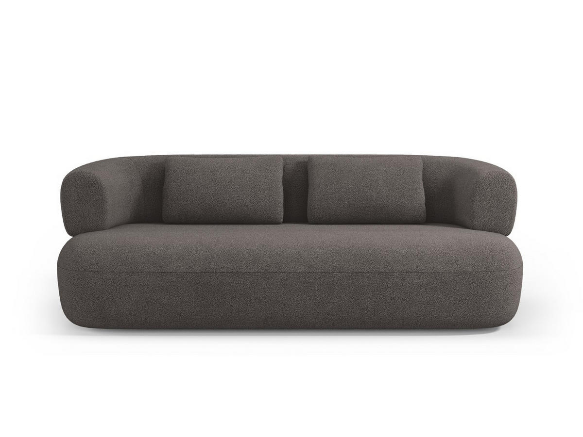SOFA Jenny aus Boucle grau 3 Sitzplätze - Grau, Textil (90/73/178cm) - Micadoni