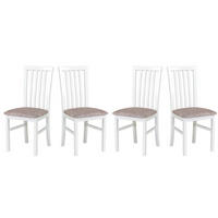 ESSZIMMERSTUHL - Set 4x Milano 1, weiss, dora 22  - Beige/Weiß, Holz (43/93/40cm) - Leaf Design