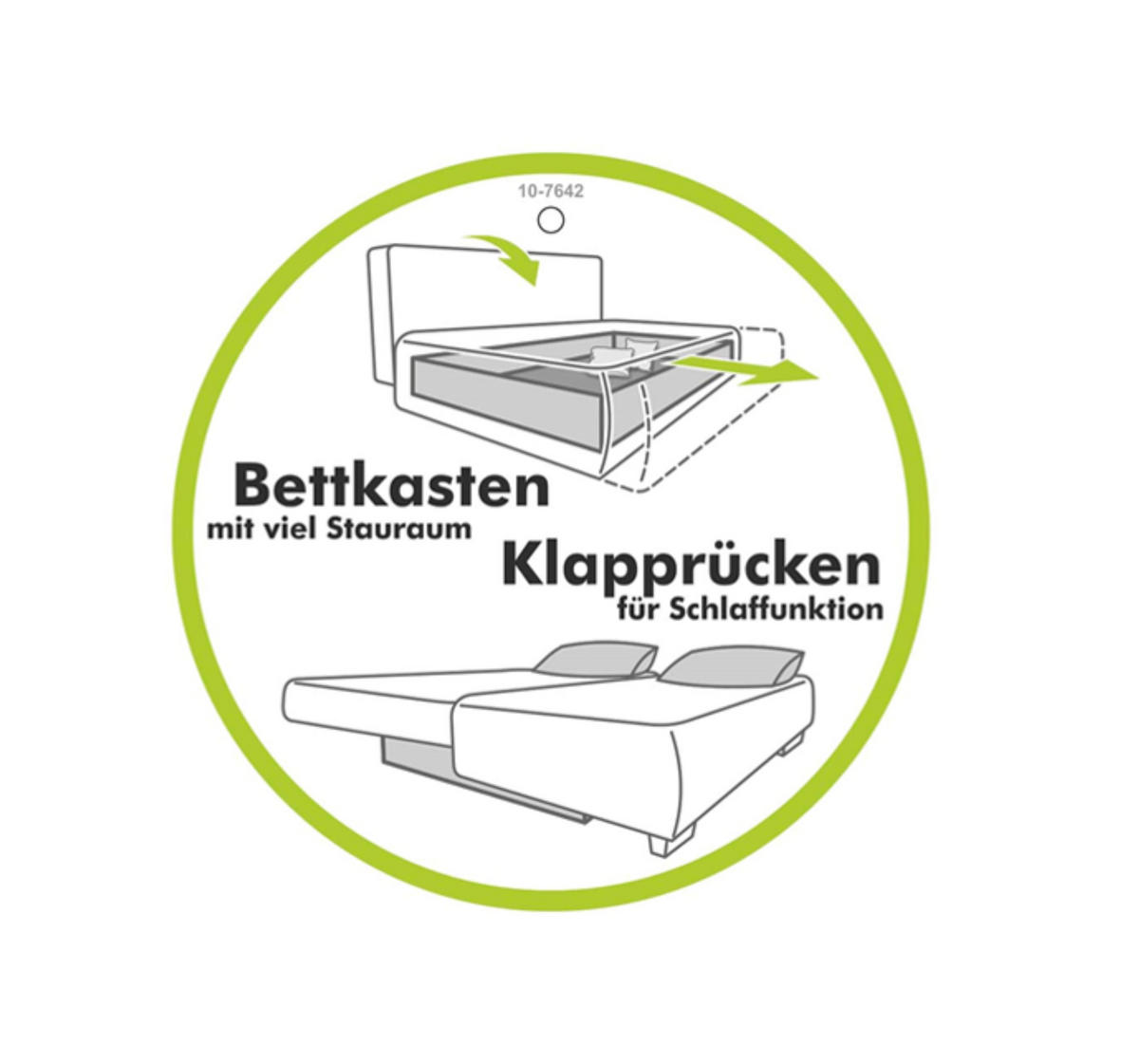 SCHLAFSOFA Verwandlung: Big-Sofa/Eckcouch, 2 Bettkästen, B243/T115-161/H84 cm, Liegefläche 145x197 cm, Waffelcord Silber-Grau / 15242 - Silberfarben/Schwarz, Kunststoff/Textil (243/84/115cm) - luma-home