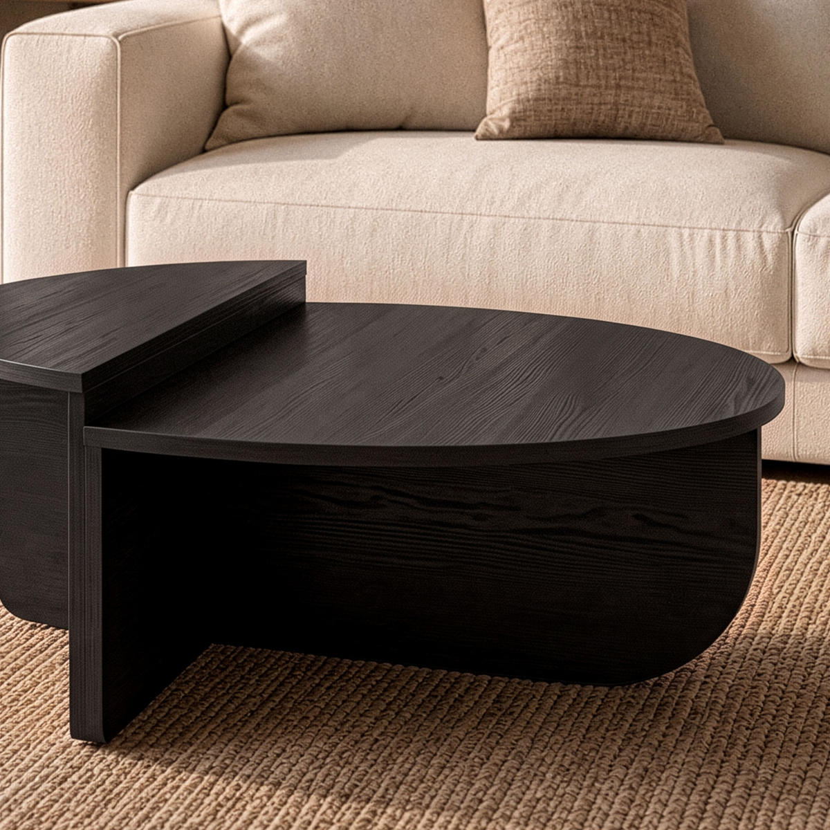 COUCHTISCH - 90 cm x 60 cm - holz - schwarz Aloeva - Schwarz, Holz (90/90/35cm) - Calicosy