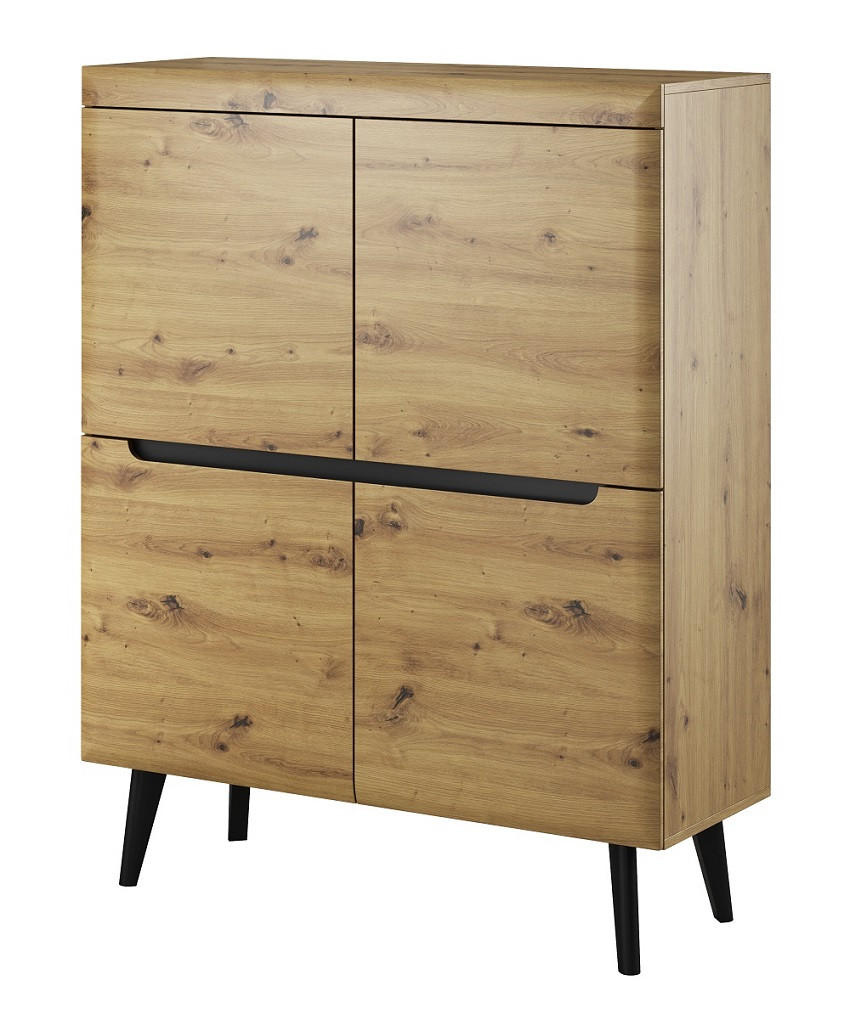 KOMMODE Schwarz NK107 Nordan Artisan Eiche - Multicolor, Holzwerkstoff (107/134/40cm) - Sepro Meble