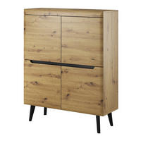 KOMMODE Schwarz NK107 Nordan Artisan Eiche - Multicolor, Holzwerkstoff (107/134/40cm) - Sepro Meble
