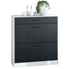 SCHUHSCHRANK Elvas Front in Schwarz matt - Schwarz, Holzwerkstoff (89/95.5/27cm) - Vladon