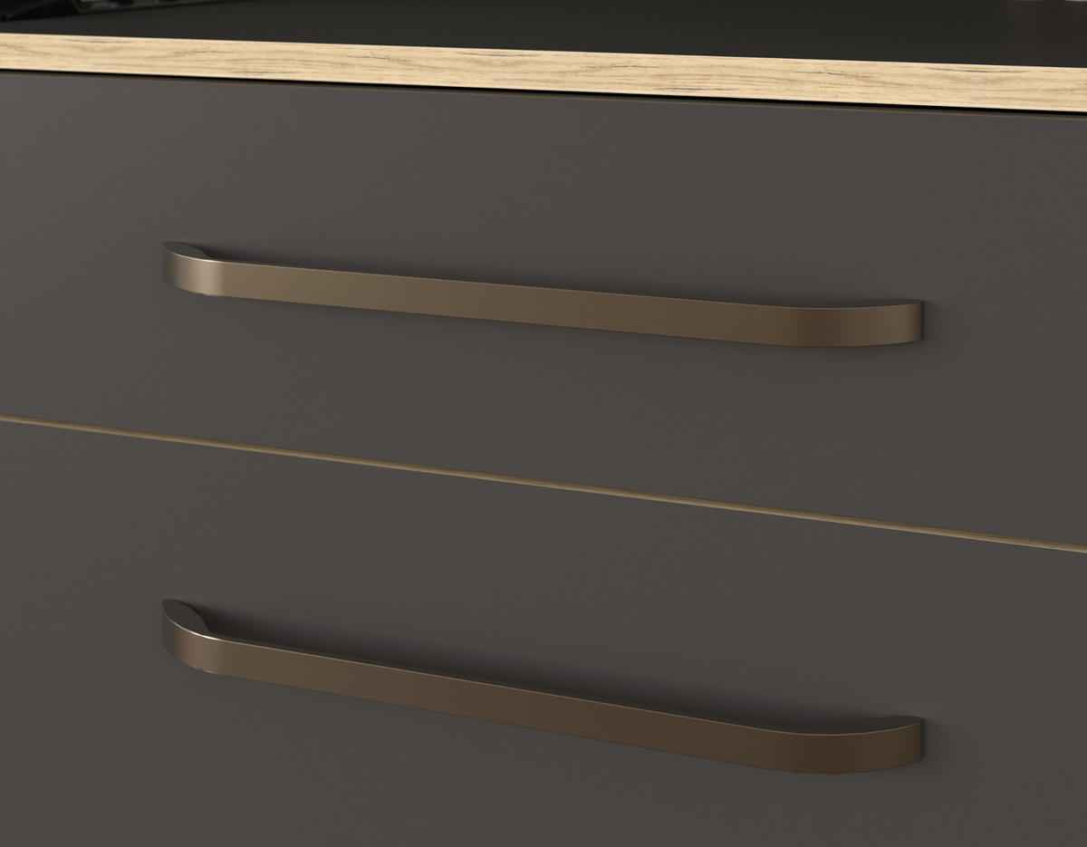 EINBAUKÜCHE grau, Eiche, Küchenzeile Set 6-teilig 360 cm mit viel Stauraum - Eichefarben/Grau, Holzwerkstoff (360/196/60cm) - Parisot Meuble