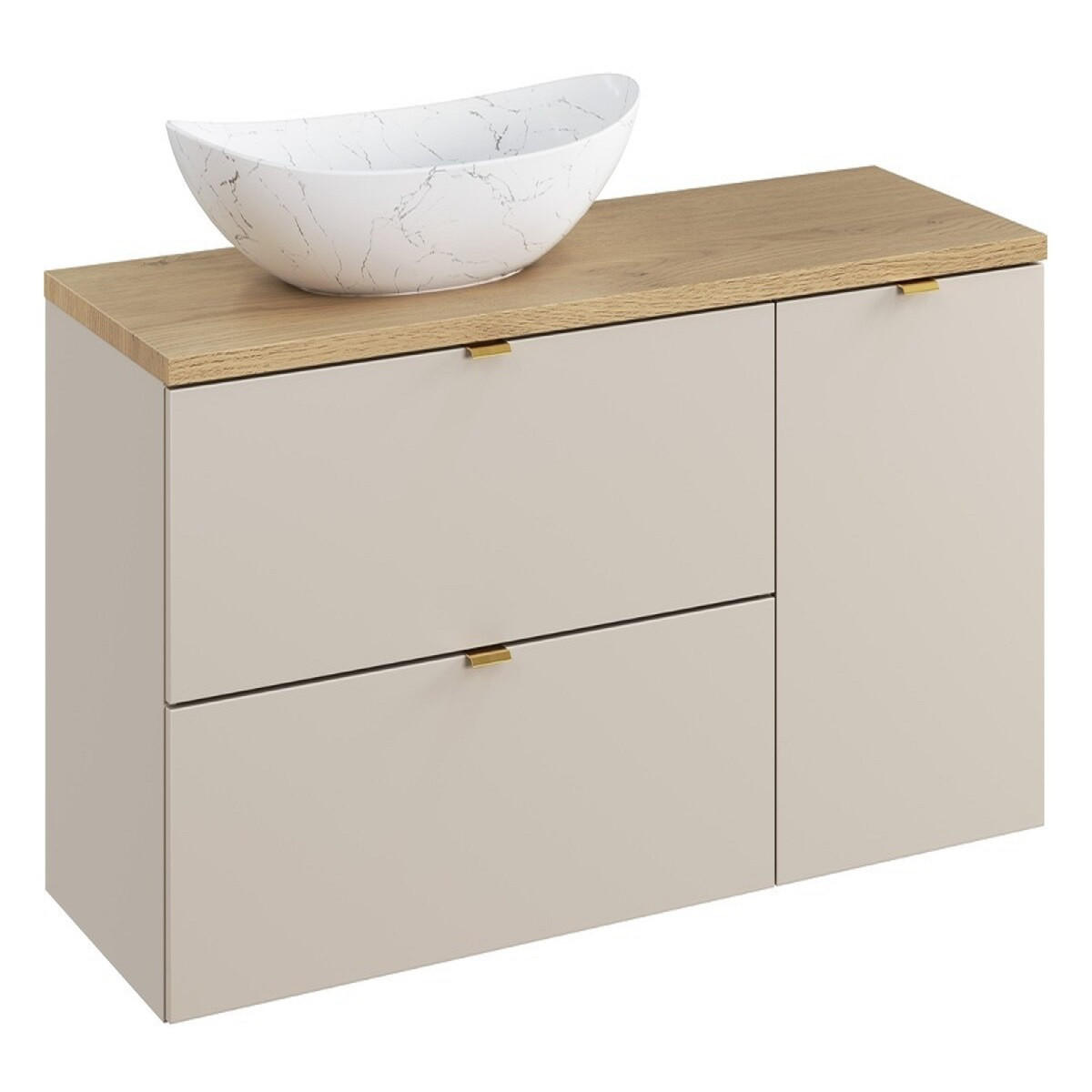 WASCHTISCHKOMBI 120 cm 4Teile - Dalia Cashmere D BM350 in Kaschmir/Matt - Kaschmir, Holz (120/50/46cm)