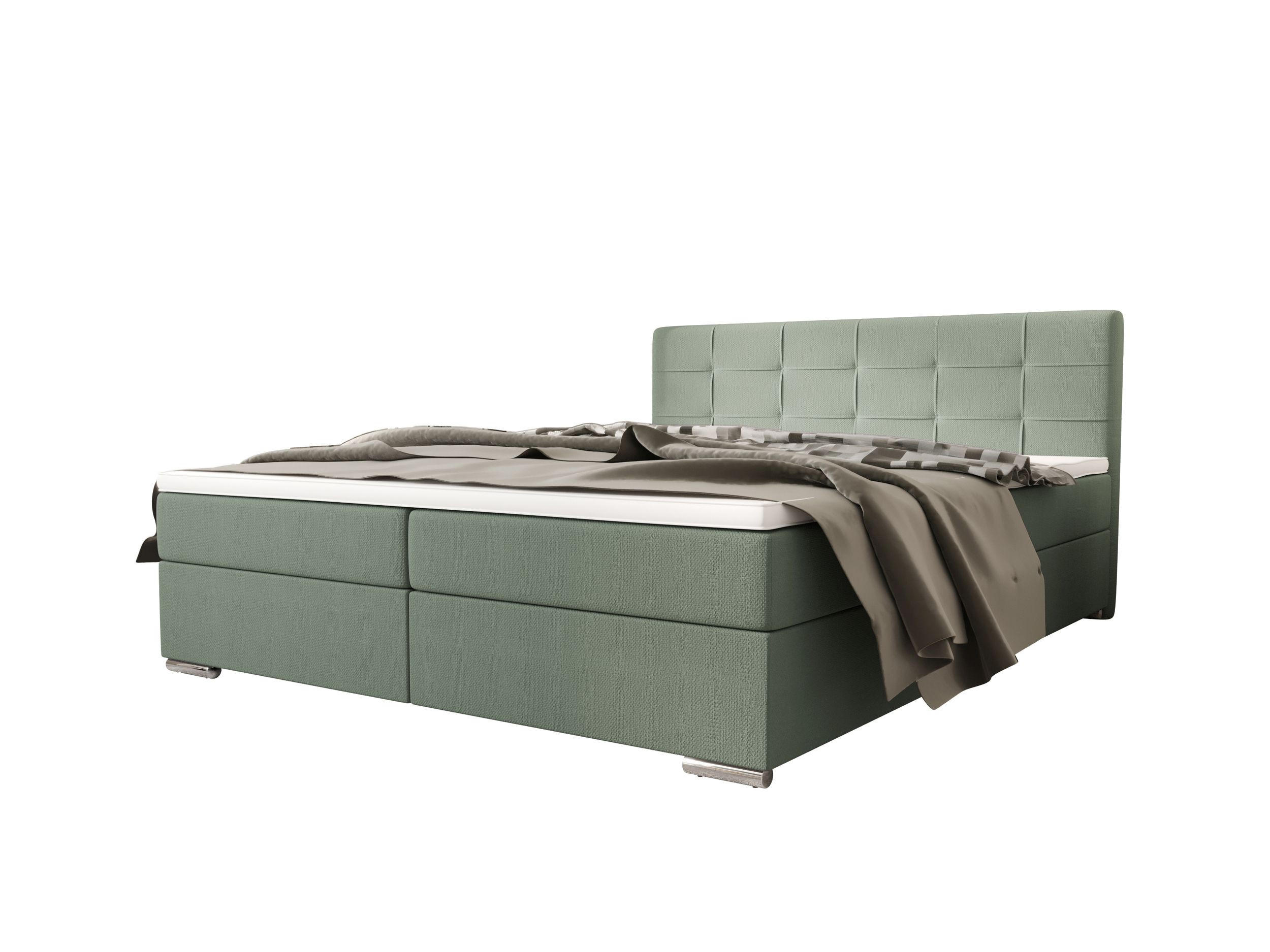BOXBETT ZILANO 1 mit Matratze H3 und Topper 180x200 Cosmic 16 - Grün, Holz/Textil (180/200cm) - Bedante