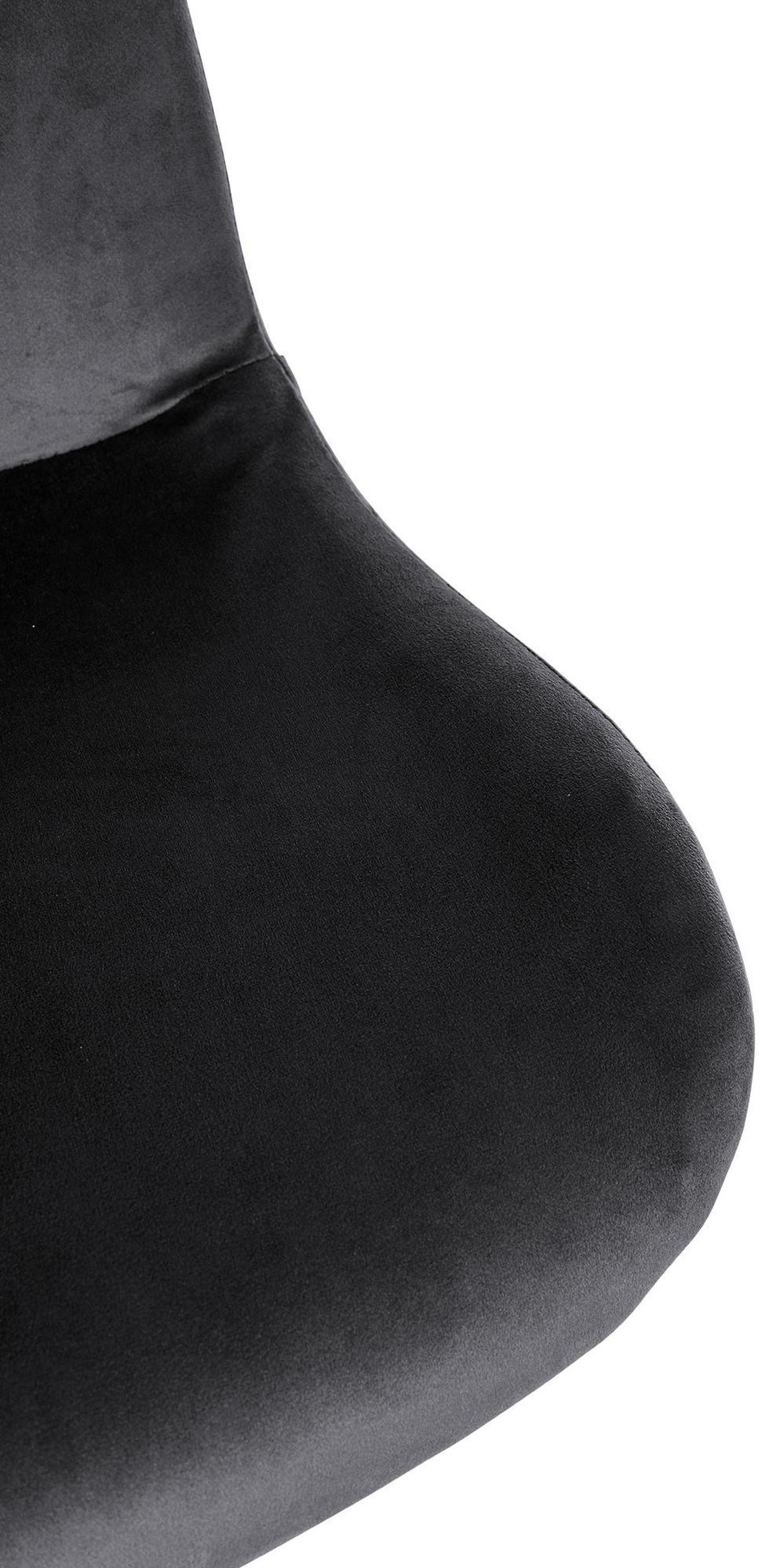 BARHOCKER Ponor Samt Schwarz Schwarz - Schwarz, Textil/Metall (50/85/50cm) - DELUKE