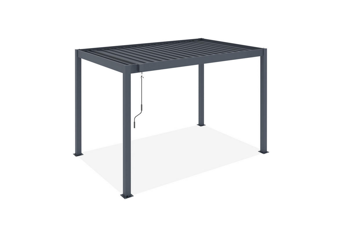 PERGOLA BIOKLIMATISCHE SELBSTTRAGENDE Piana grauem 3m x 2m - Grau, Metall (196/218/304cm) - Cazeboo