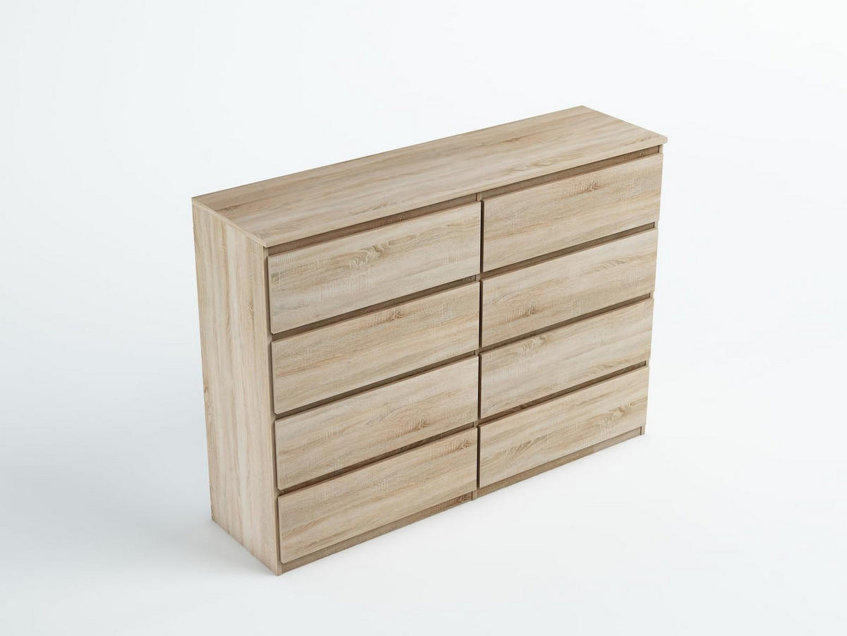 KOMMODE mit 8 Schubladen Sonoma 100x39x101,5 cm - Sonoma Eiche, Holzwerkstoff (101.5/100/39cm) - MebLocker