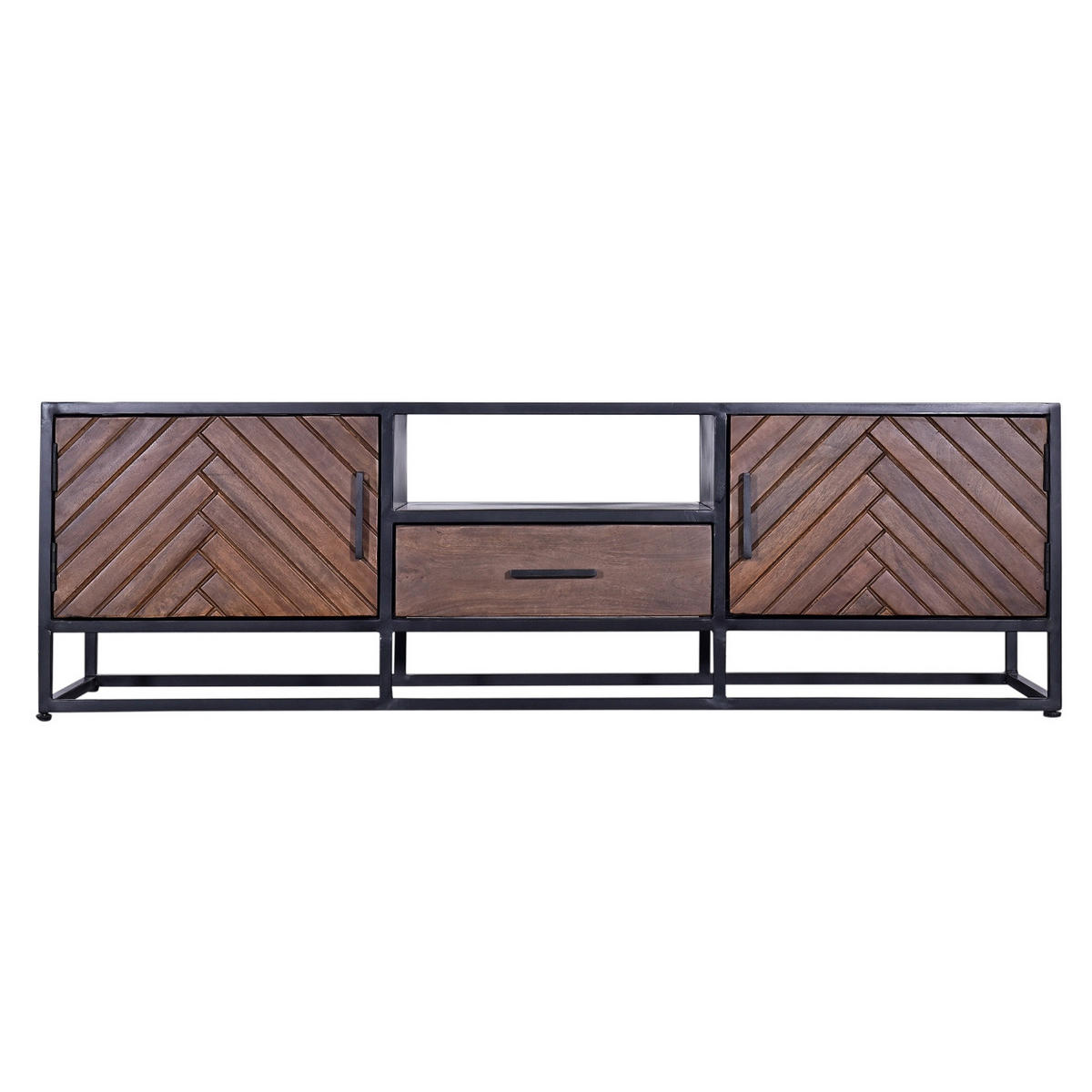 TV-SCHRANK Herringbone aus Mangoholz 165cm, braun - Braun, Holz (165/50/40cm) - Giga Meubel
