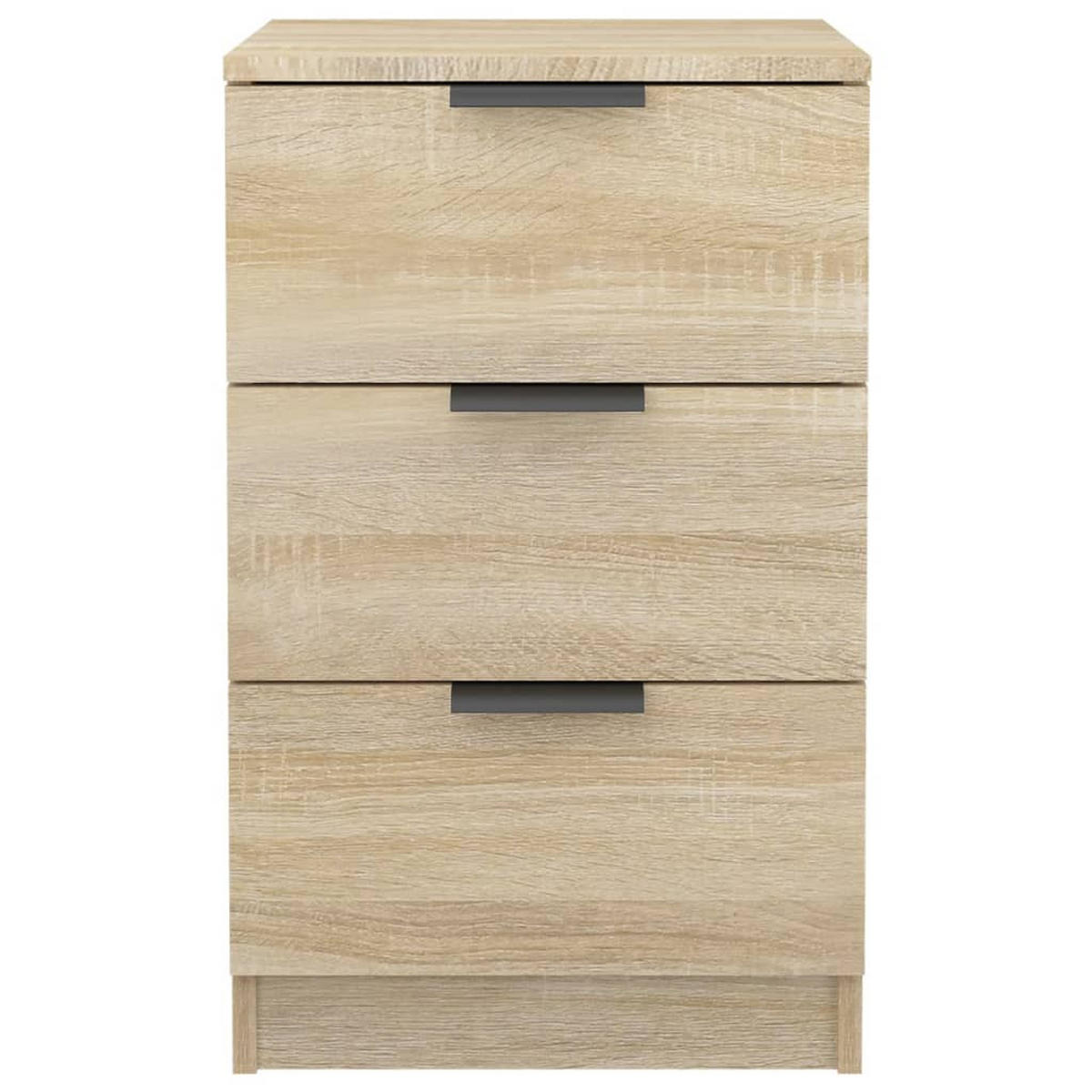 NACHTTISCH 2-teilig mit 3 Schubladen 40/36/65 cm in Sonoma-Eiche Dekor - Schwarz/Sonoma Eiche, Holz (40/65/36cm) - vidaXL
