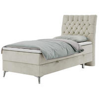 BOXBETT MILEN 90/200 Beige Velvet - H3 - Rechts Seite - Beige, Holz/Textil (90/200cm) - MKS