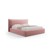 BETT mit Bettkasten und Kopfteil Kaelle aus Samt rosa 160x200cm - Pink, Textil (160/200cm) - Micadoni