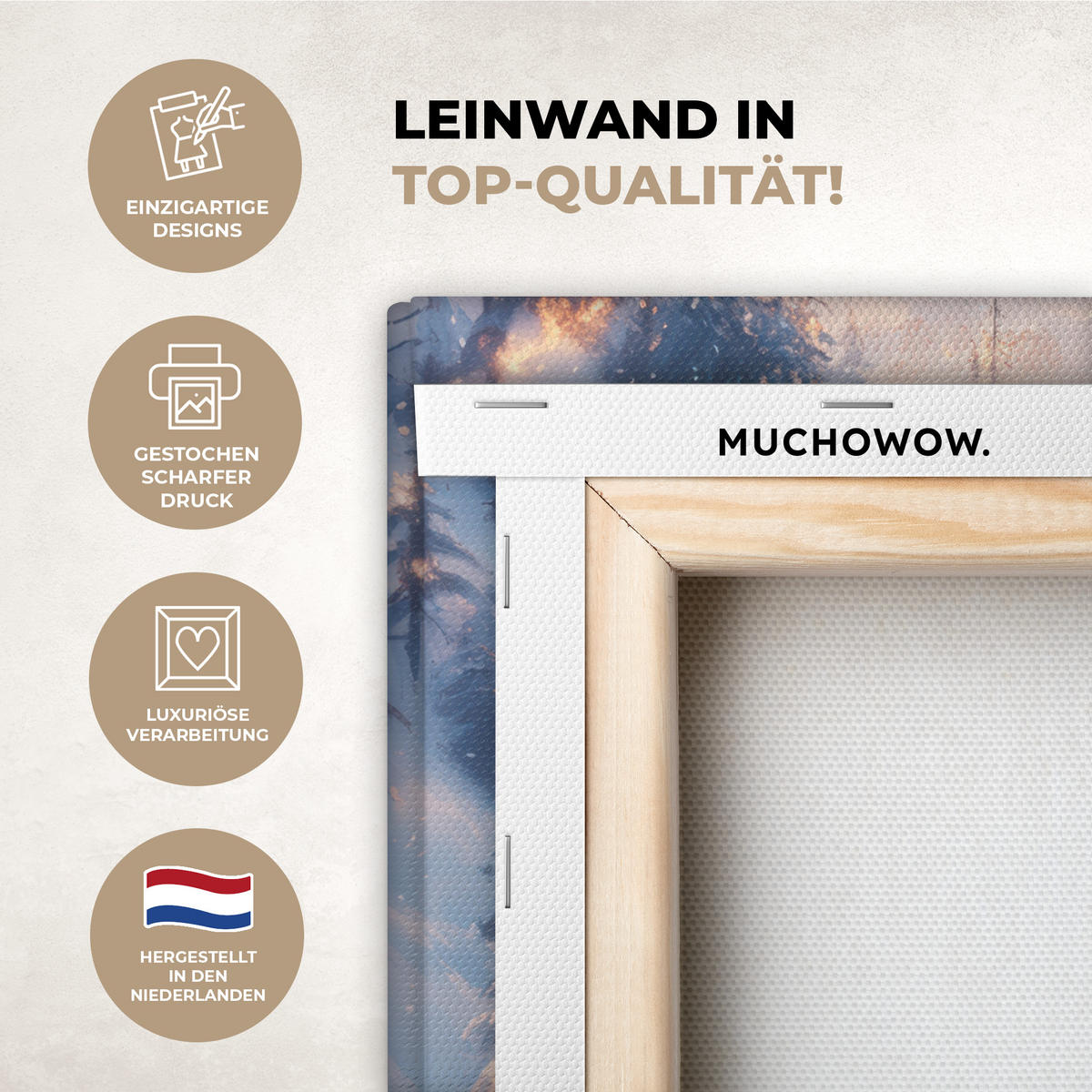 LEINWANDBILD Weihnachtszug - Schnee - Winter - Weihnachten 40x30 cm - Dunkelrot, Textil (40/30cm) - MuchoWow